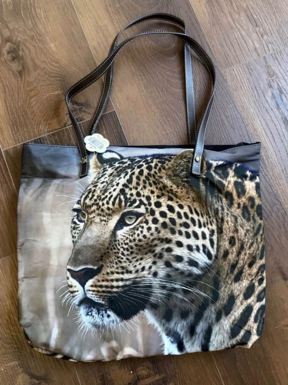 Leopard Print Tote Bag in Brown and Black - Fashionable Women’s Shoulder Bag